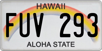 HI license plate FUV293