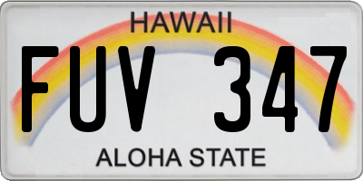 HI license plate FUV347