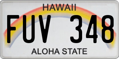 HI license plate FUV348