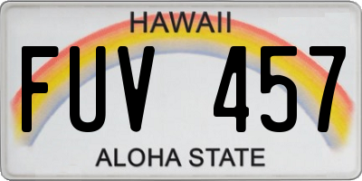 HI license plate FUV457