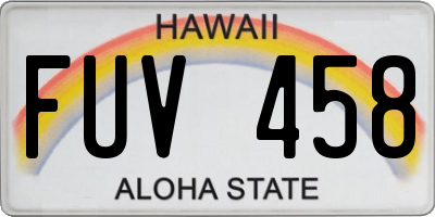 HI license plate FUV458
