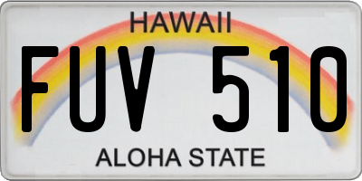 HI license plate FUV510