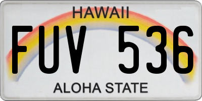 HI license plate FUV536