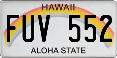 HI license plate FUV552