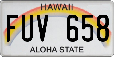 HI license plate FUV658
