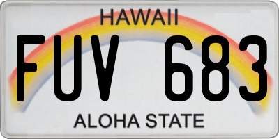HI license plate FUV683