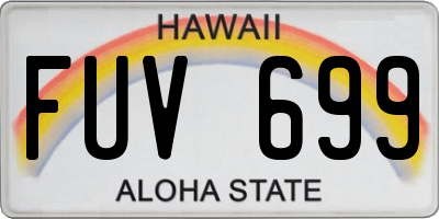 HI license plate FUV699
