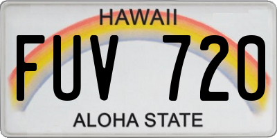HI license plate FUV720
