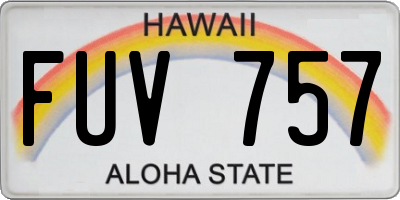 HI license plate FUV757