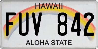 HI license plate FUV842