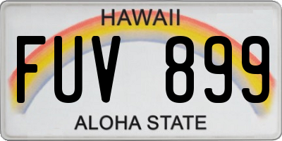 HI license plate FUV899