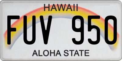 HI license plate FUV950