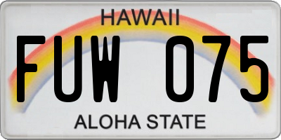 HI license plate FUW075