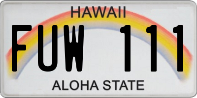 HI license plate FUW111