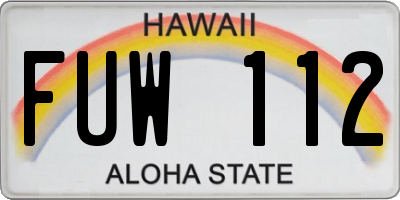 HI license plate FUW112