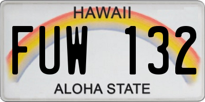 HI license plate FUW132