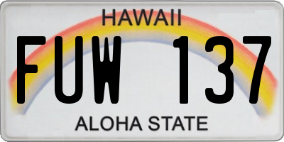 HI license plate FUW137