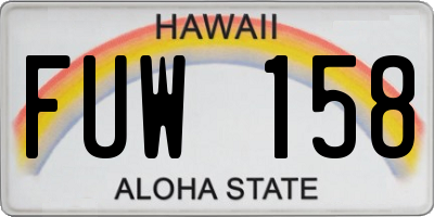 HI license plate FUW158