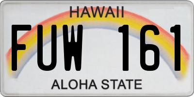 HI license plate FUW161