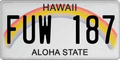 HI license plate FUW187