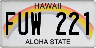 HI license plate FUW221