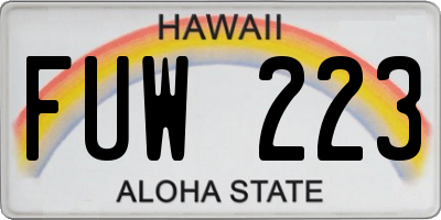 HI license plate FUW223