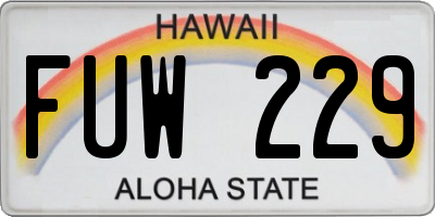 HI license plate FUW229