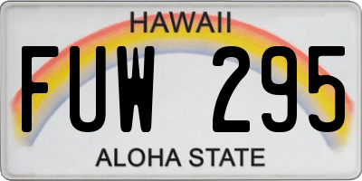 HI license plate FUW295
