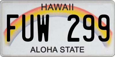 HI license plate FUW299