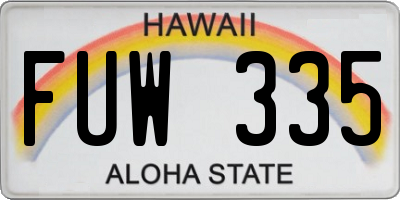 HI license plate FUW335