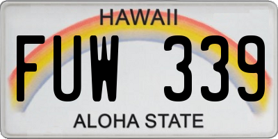 HI license plate FUW339