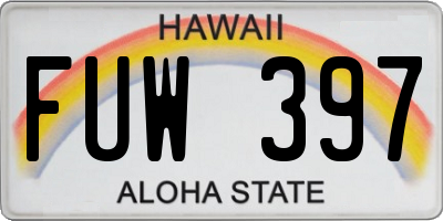 HI license plate FUW397