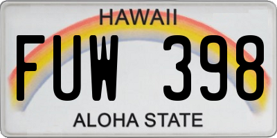 HI license plate FUW398