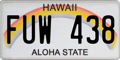 HI license plate FUW438