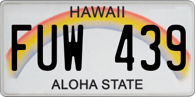 HI license plate FUW439