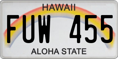 HI license plate FUW455