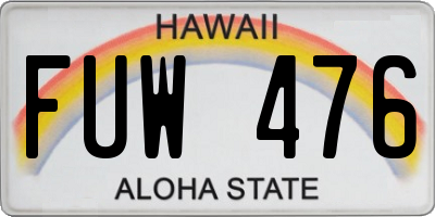 HI license plate FUW476