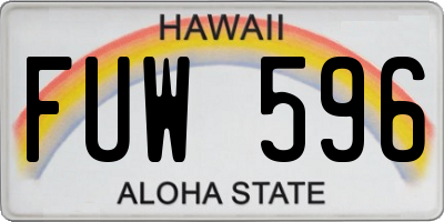 HI license plate FUW596