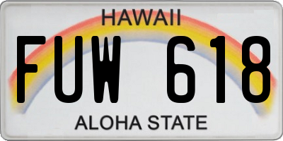 HI license plate FUW618