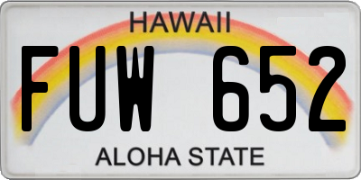 HI license plate FUW652