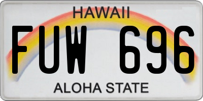 HI license plate FUW696