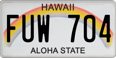 HI license plate FUW704