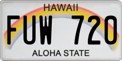 HI license plate FUW720