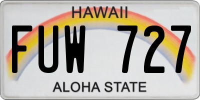 HI license plate FUW727