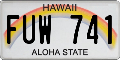HI license plate FUW741