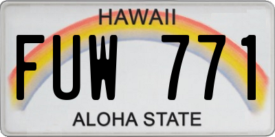 HI license plate FUW771