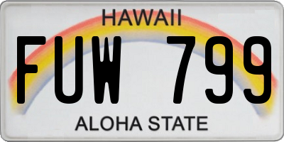HI license plate FUW799