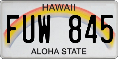 HI license plate FUW845