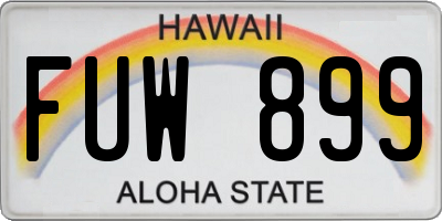 HI license plate FUW899