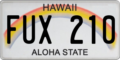 HI license plate FUX210
